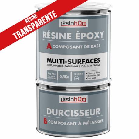 Résine epoxy Multi surfaces transparente, incolore 0,5L